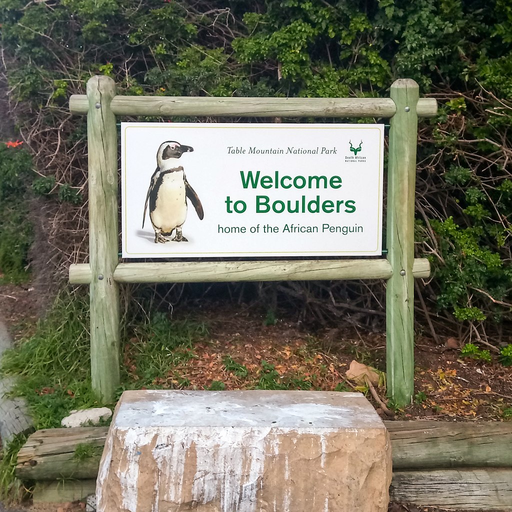 Welcome to Boulders Beach sign